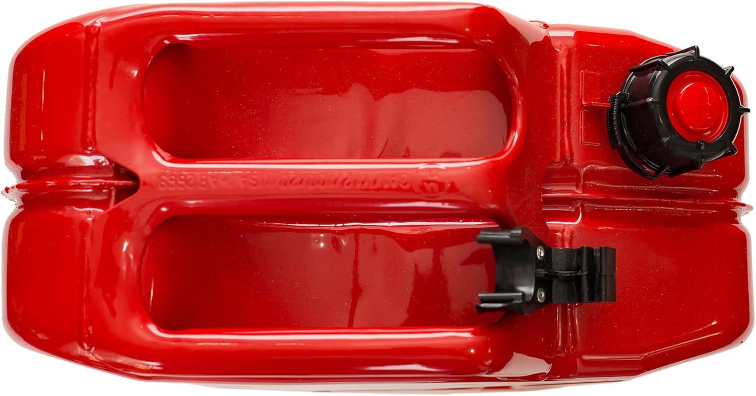 5 Gallon Midwest Jerry Gas Can - Heavy Duty Metal Fuel Container for Emergency, Camping, and Outdoor Use