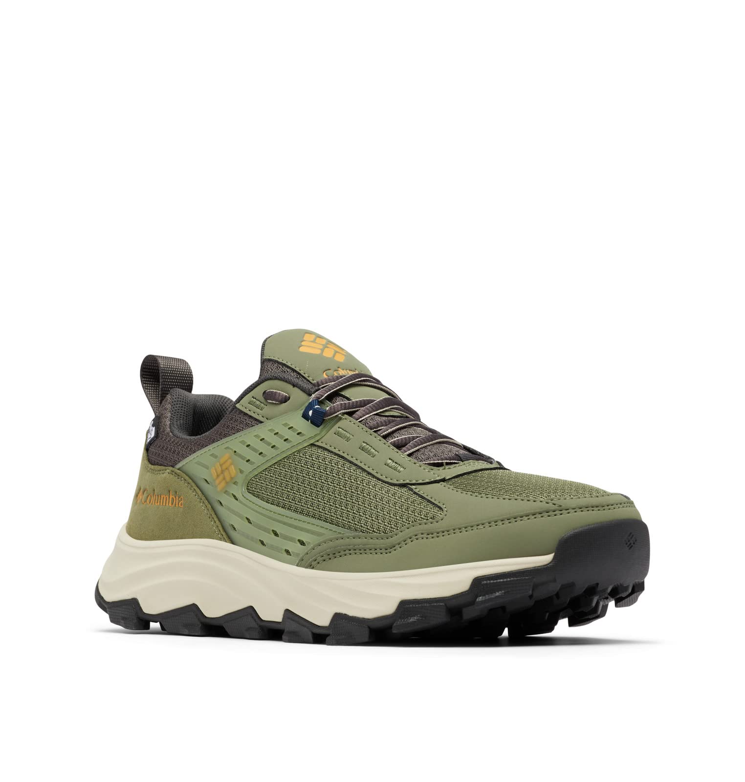 Columbia Men's Hatana Max OutDry Hiking Shoes - Waterproof Trail Running Shoes for Men, Mosstone/Golden Yellow, Size 8.5 | Perfect for Outdoor Adventures, Hiking & Backpacking