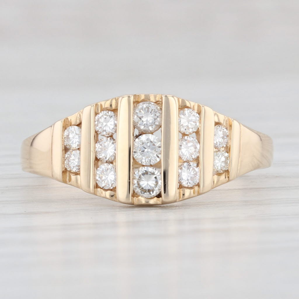 0.43ctw Tapering Diamond Stripes Ring 14k Yellow Gold Size 8 - Elegant Wedding Band, Anniversary Gift for Her, Perfect for Special Occasions & Everyday Wear