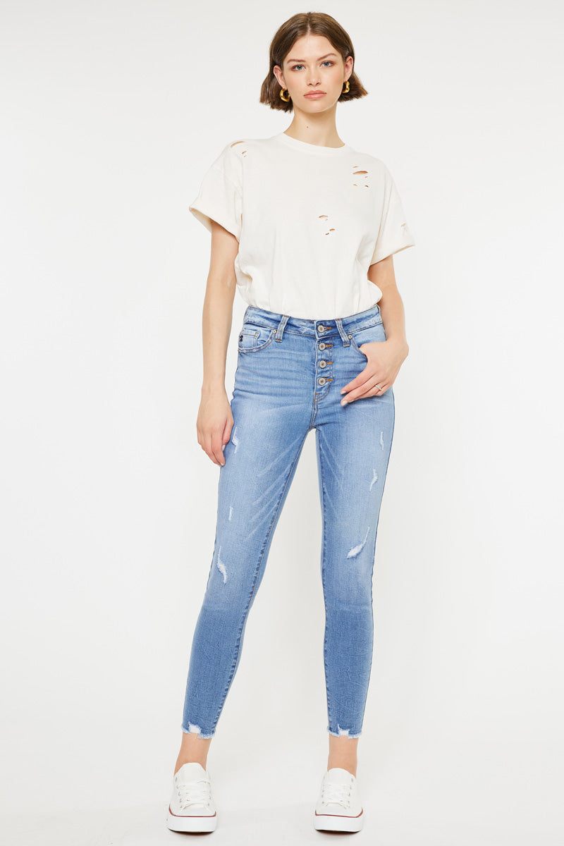 Cecilia High Rise Ankle Skinny Jeans for Women - Stretchy Slim Fit Denim Pants, Comfortable & Trendy - Perfect for Casual Outfits, Workwear, and Night Out