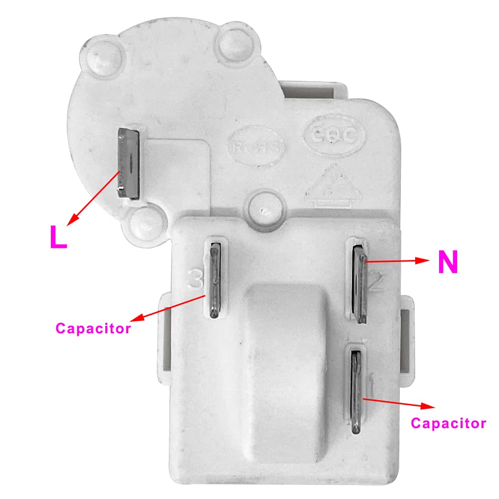 4Pin PTC Starter Relay & Overload Protector for Refrigerator Compressor - Compatible with Hotpoint, Haier, Siemens Chest Freezers & Fridges - Perfect for Home Appliance Repair & Maintenance