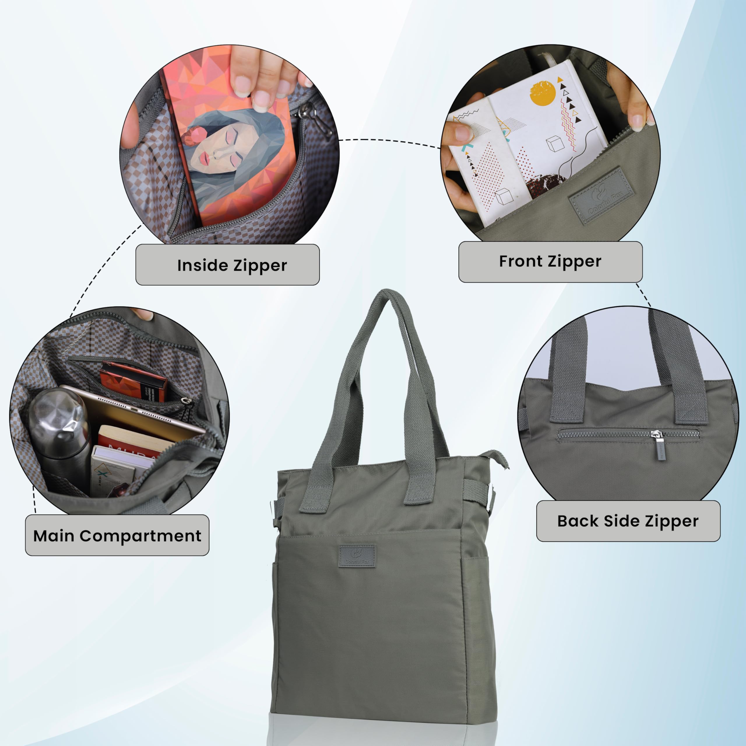 Storite Women's Lightweight Nylon Crossbody Shoulder Bag - Fashionable Sling Tote with Large Capacity (33x27x13cm, Cement Gray) Perfect for Travel, Shopping & Party Outfits
