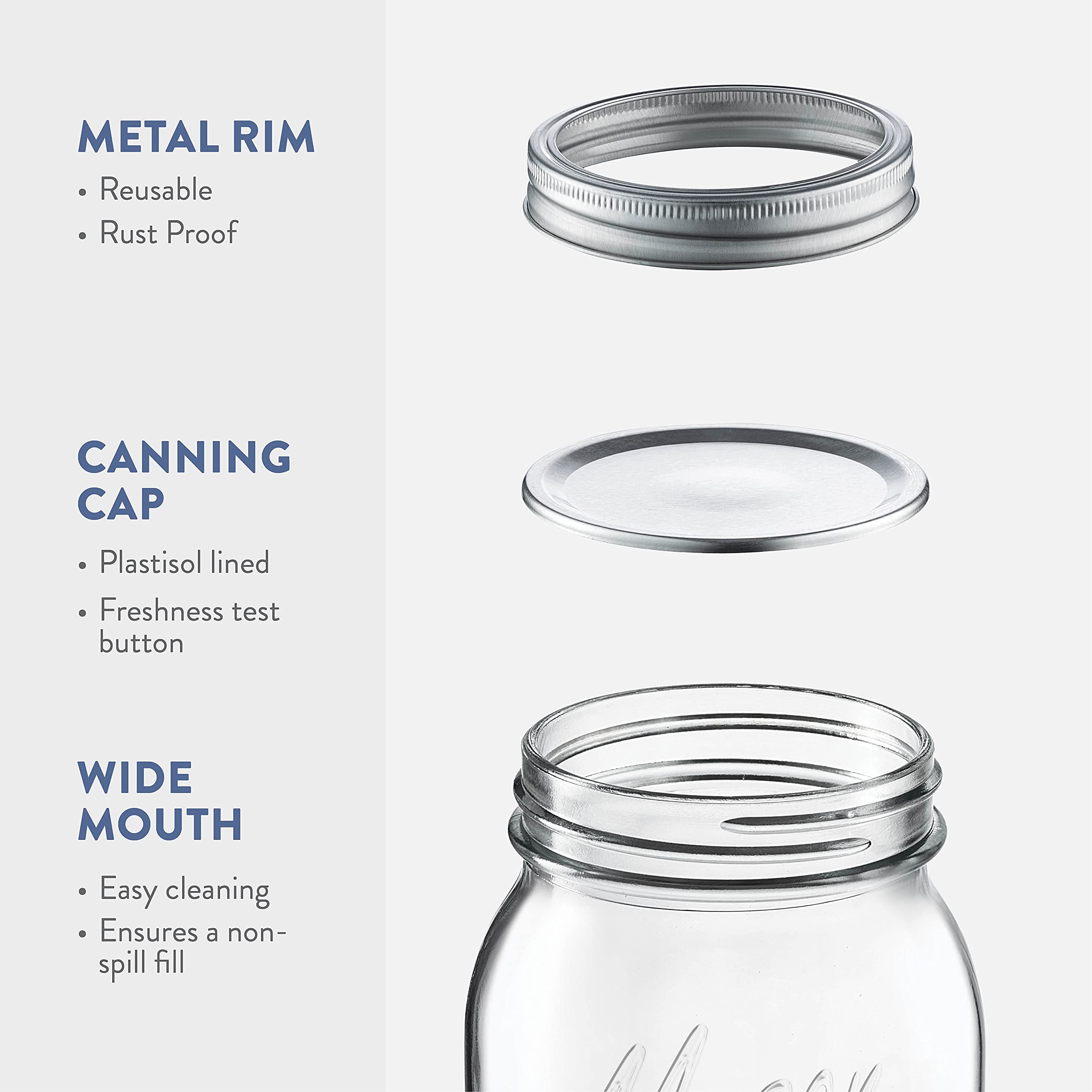 Paksh Novelty 32 oz Mason Jars 12-Pack - Airtight Glass Food Storage Containers for Pickling, Canning, Jam, Jelly & Fruit Preserves - Perfect for Home Decor, Candle Making & Overnight Oats - Ideal for Kitchen, Pantry & DIY Projects