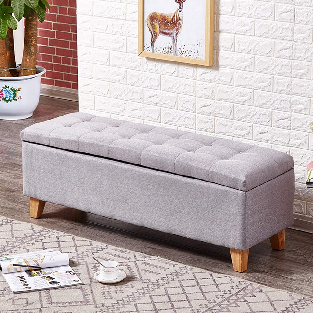 LQIAN Folding Storage Chest - Waterproof Blanket Box with Smooth Surface, Space-Saving Bed Stool for Home Organization (Gray, 40x40x100cm) - Perfect for Living Room, Bedroom, Dorm & Travel Storage