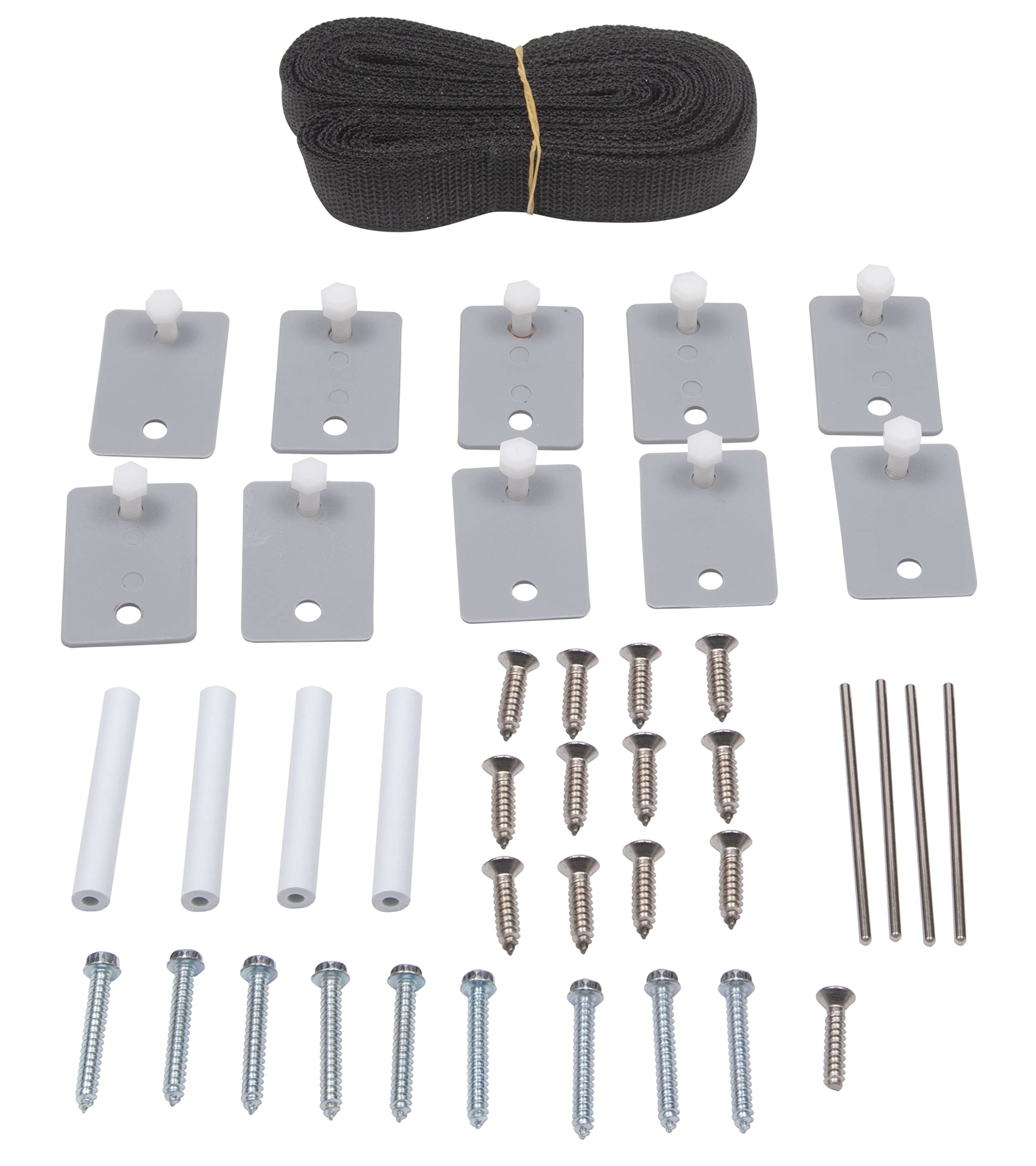 SunSolar Solar Cover Attachment Kit for Above Ground Pool Reels - 4.5-Ft Nylon Straps, Plastic Fasteners & Screws - Fits Aluminum Pole on Solar Cover Reel - Easy Pool Cover Installation & Maintenance