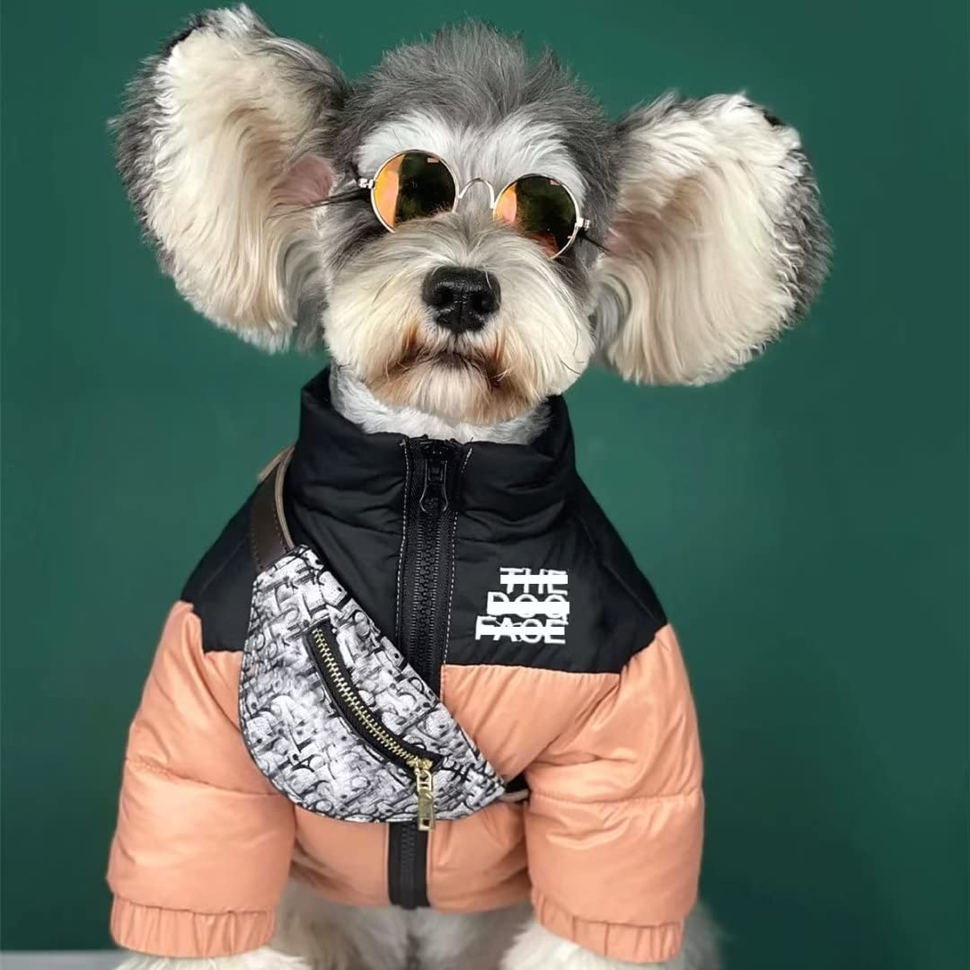 Warm Duck Down Dog Jacket for Small & Medium Dogs - Thick Windproof Winter Coat for Cold Weather & Snow Days (Pink, Small) | Perfect for Outdoor Walks, Winter Adventures & Pet Fashion