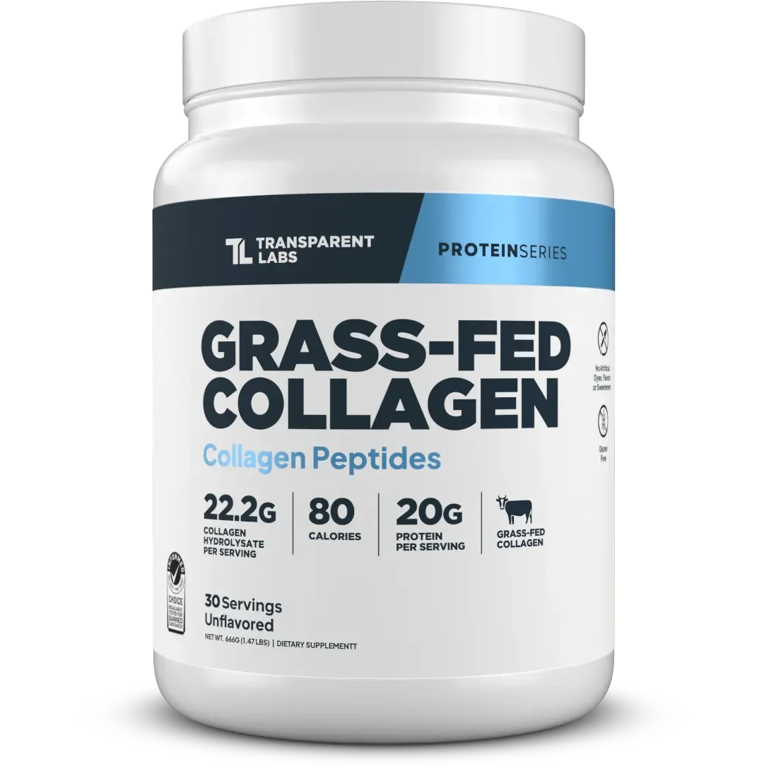 Transparent Labs Grass-Fed Collagen Peptides Powder - Hydrolyzed Protein Supplement for Skin, Hair & Joint Health - Keto & Paleo Friendly - Perfect for Smoothies, Coffee & Baking
