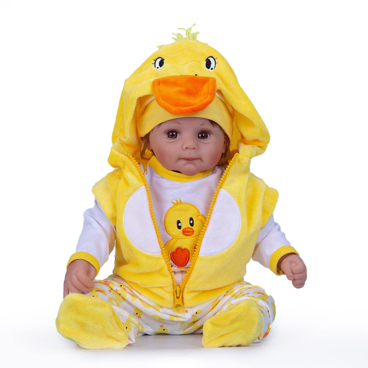 17-23 Inch Reborn Baby Doll Clothes Set - Yellow Duck Outfit for Newborn Girl & Boy (5pcs) | Super Cute Reborn Doll Accessories for Collectors & Gift Giving