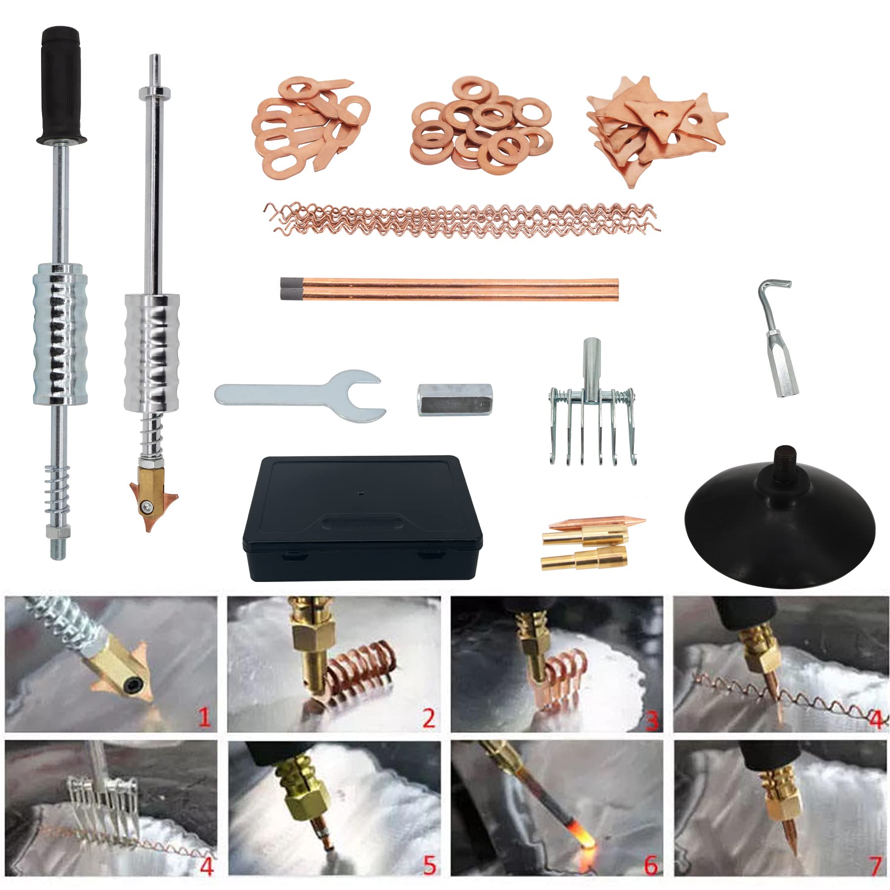 PRO 110V 1.8KW Spot Welder Dent Puller Kit - 5-in-1 Car Body Repair Tool for Auto Dent Removal & Panel Welding | Perfect for DIY Garage, Collision Shops & Professional Auto Body Repair
