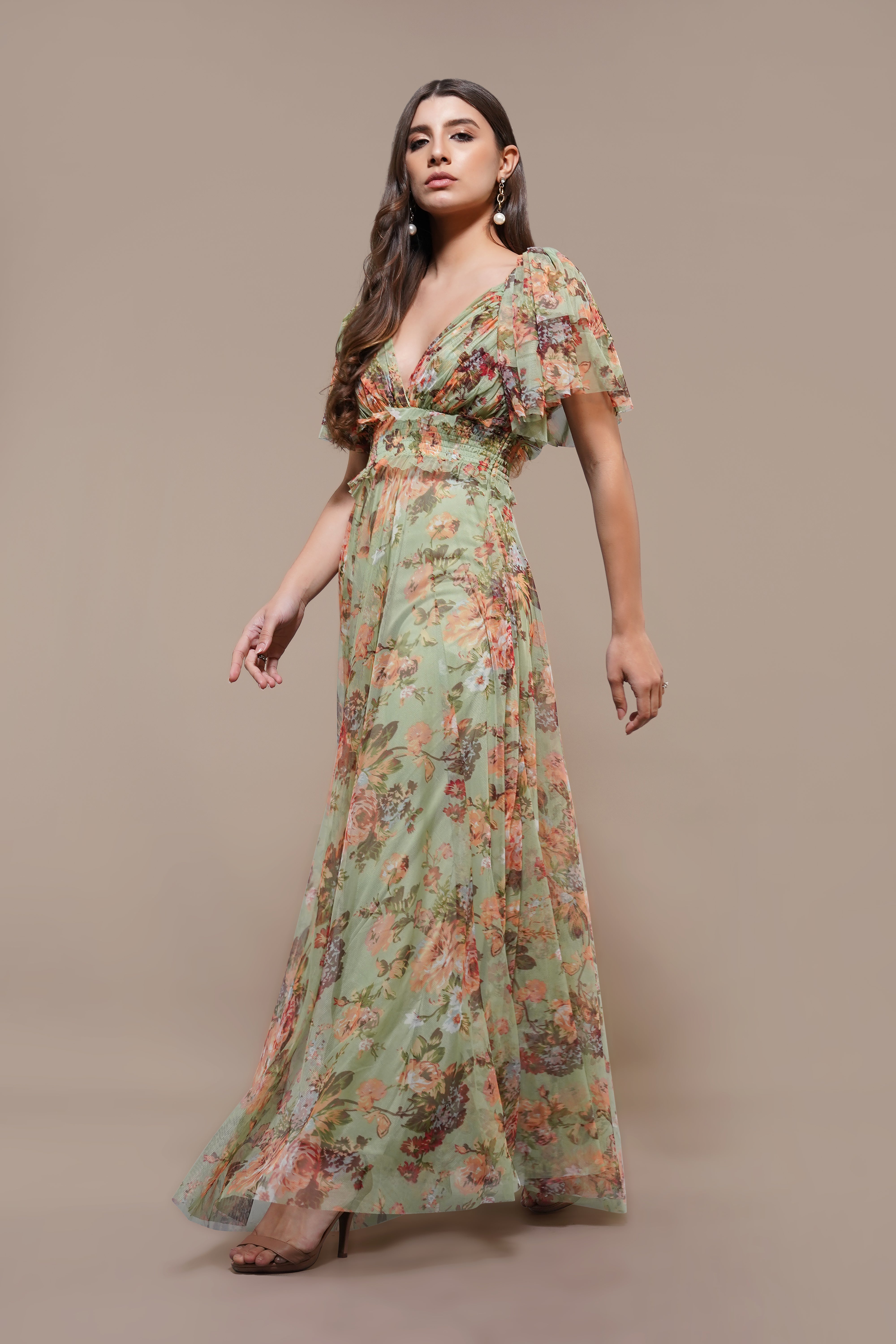 Light Green Floral Shelby Maxi Dress - Elegant Summer Beach Wedding & Vacation Outfit