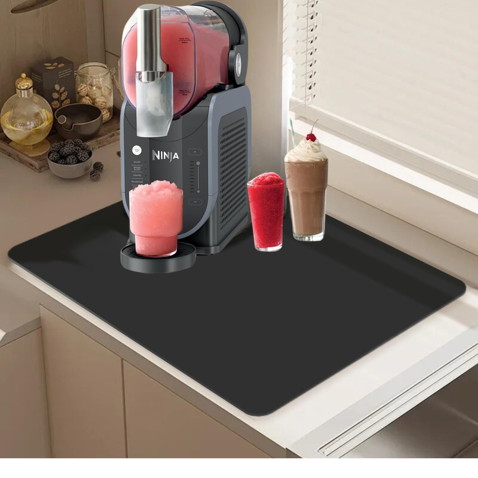 Ninja FS301 Slushie Machine with Waterproof Mat - Professional Frozen Drink Maker for Smoothies, Cocktails & Party Drinks - Perfect for Home, Bars & Outdoor Events