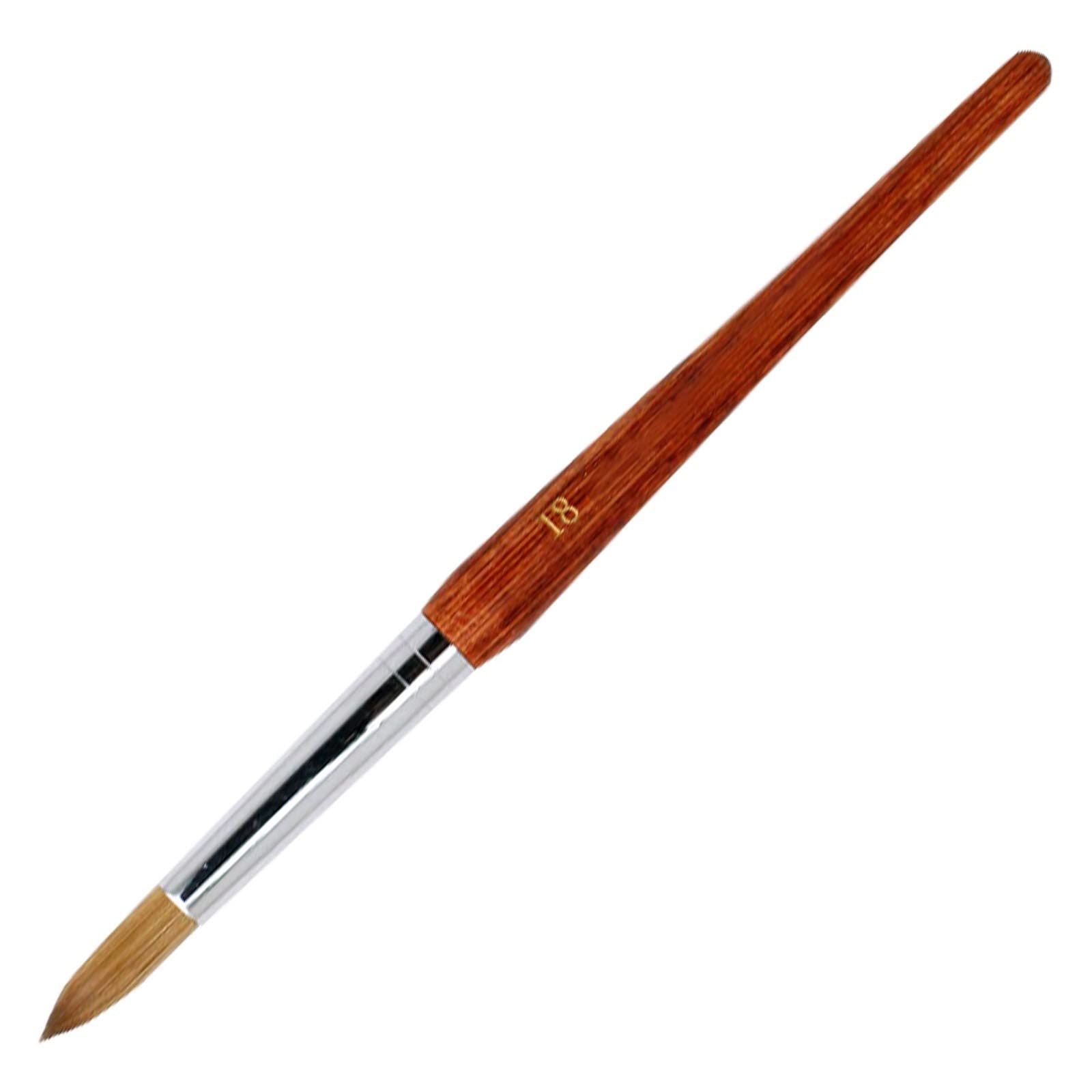 Professional Nail Brush Set for Gel Polish & Nail Art - Wooden Handle Crystal Pen Design - DIY Home & Salon Nail Extension Tools (Size F) - Perfect for Manicures, Pedicures & Nail Art Designs
