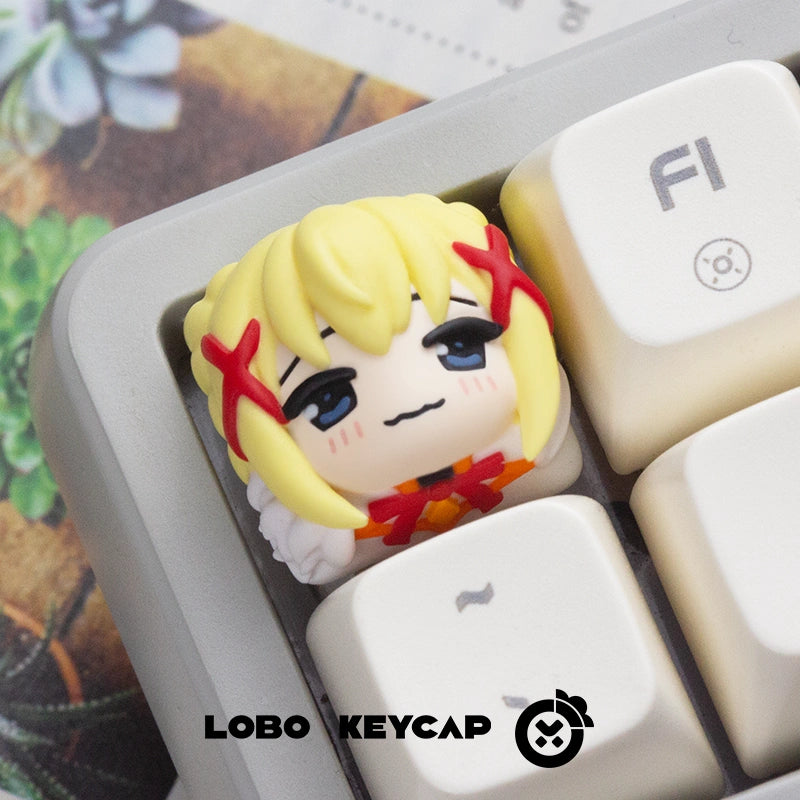 Custom Resin Lolita Anime Keycaps - Personalized 2D Art Keycaps for Mechanical Keyboards | Perfect for Gamers, Typists & Anime Fans
