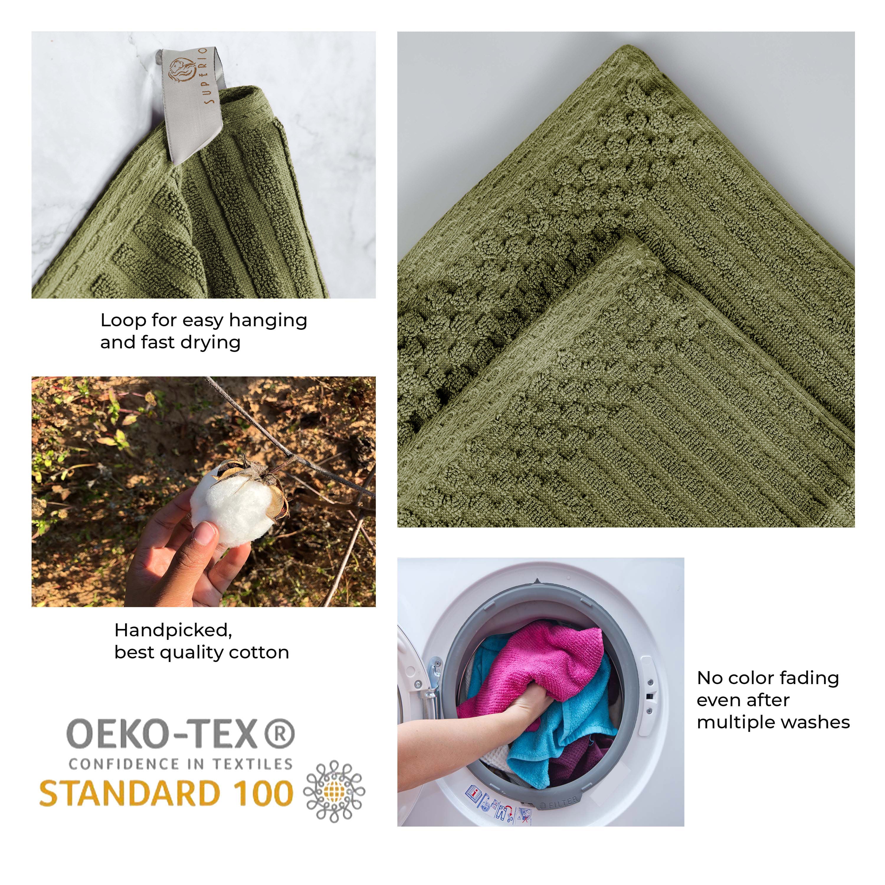 Premium Soho Ribbed Textured Cotton Hand Towels & Bath Sheets Set - Ultra Absorbent, Soft & Quick-Drying - Perfect for Bathroom, Spa, Gym & Guest Use