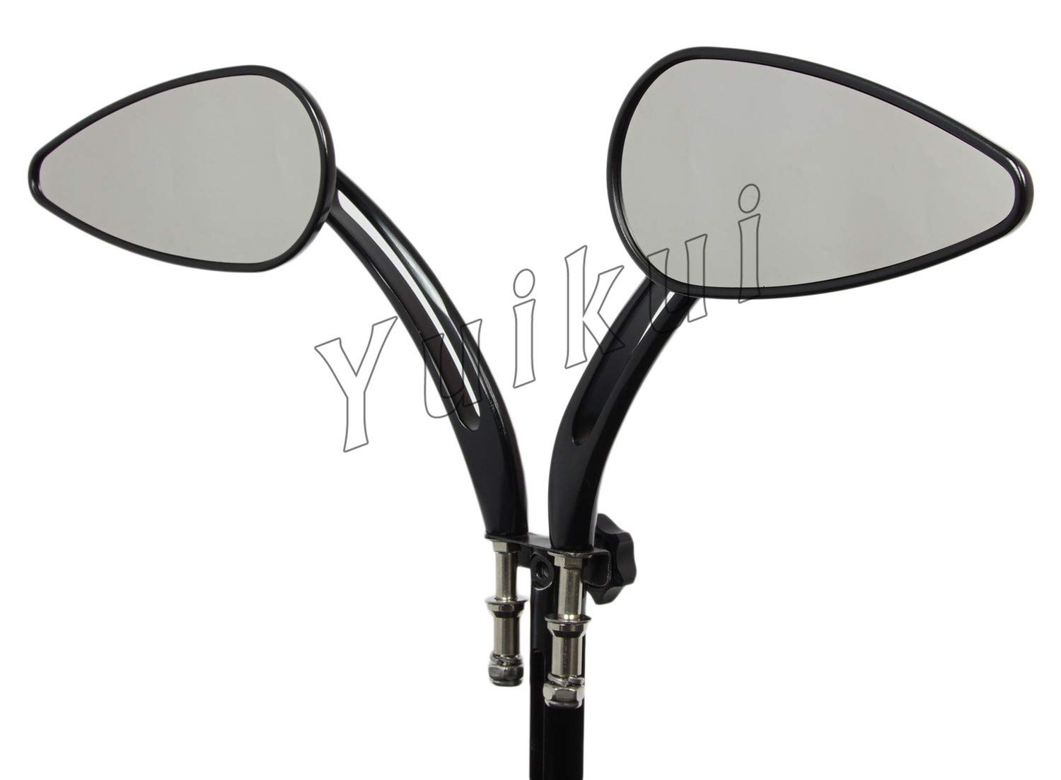 Universal Chrome & Black Durable Skull Teardrop Rear View Mirrors for Ducati Multistrada & Streetfighter - Motorcycle Safety Upgrade for Urban & Highway Riding