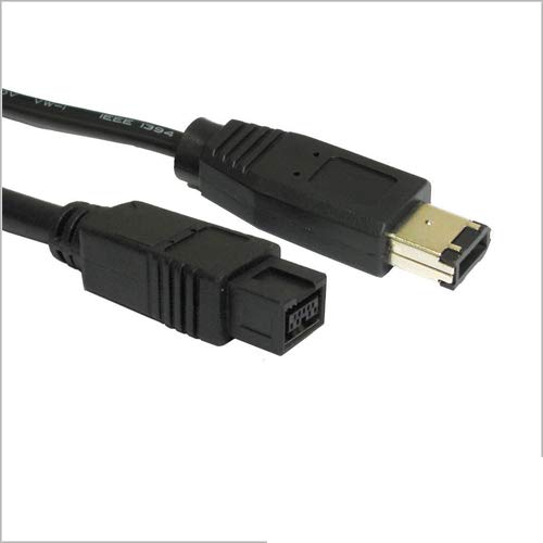Premium High-Speed IEEE 1394 FireWire 400 Cable (6ft) - A Male to B Male Connector for Digital Cameras, Audio Interfaces & External Hard Drives - Durable Black Cable for Professional Studio & Home Office Use