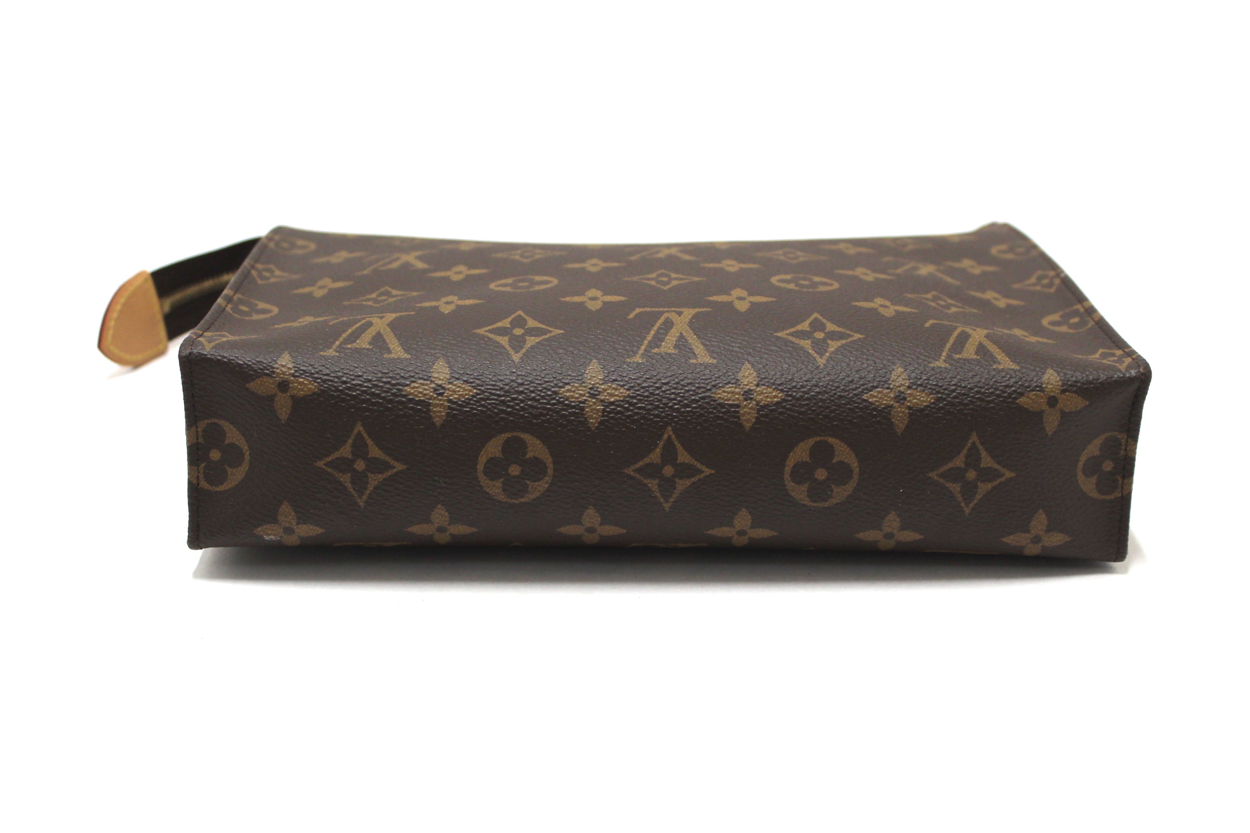 Authentic Louis Vuitton Monogram Canvas Toiletry Pouch 26 | Travel Cosmetic Bag | Luxury Makeup Organizer for Women | Perfect for Travel, Gym & Daily Essentials Storage
