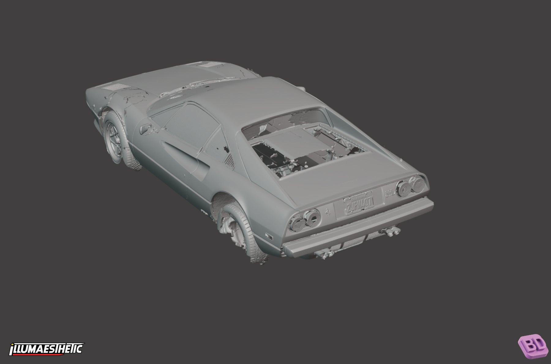 Ferrari 308 GTB 3D Model Scan (1975-1985) - High Resolution Digital File for 3D Printing, Automotive Restoration & Virtual Showcase