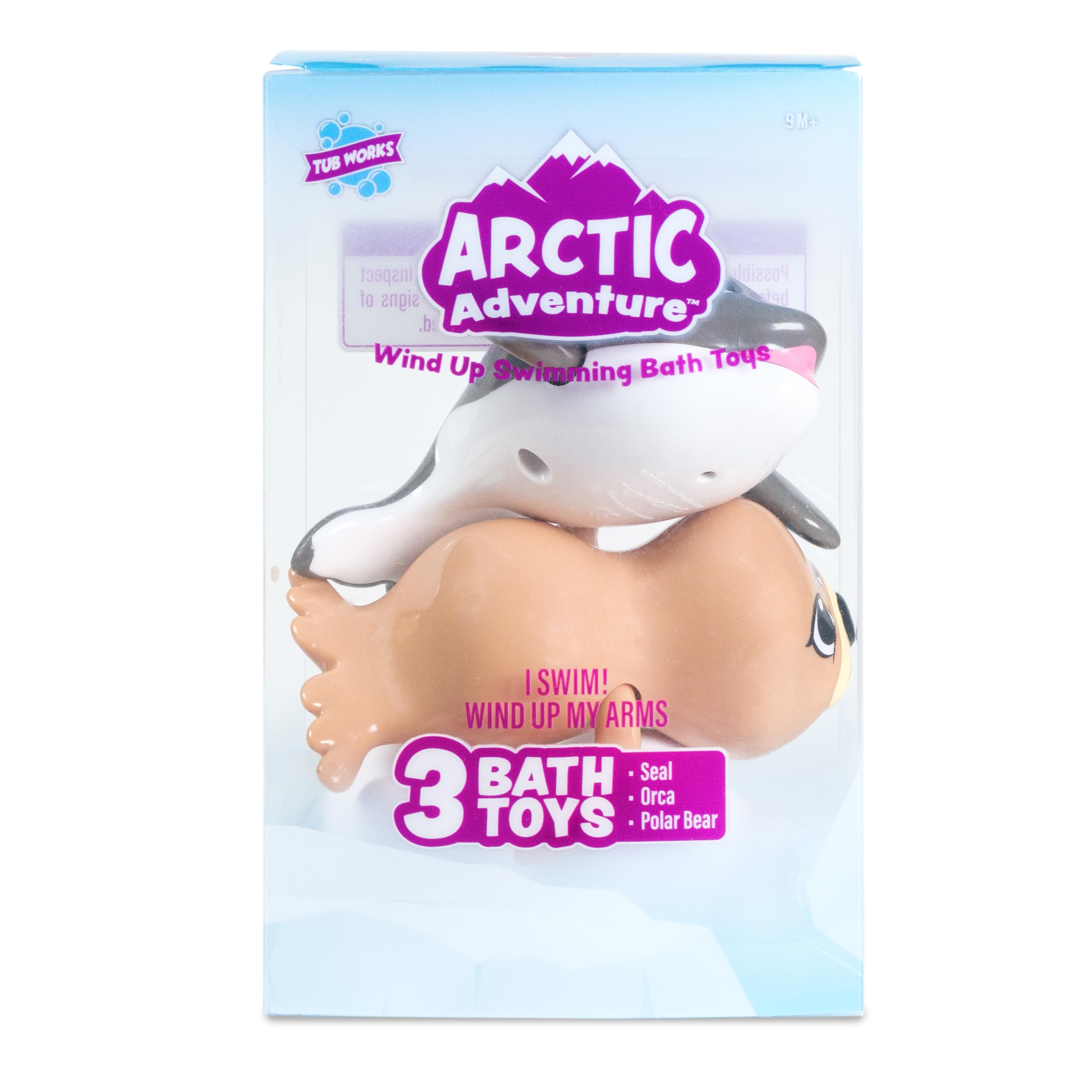 Wind Up Swimming Baby & Toddler Bath Toys - Arctic 3 Pack | Interactive Water Toys for Bathtub, Pool & Water Table | Fun Learning Bath Time & Outdoor Play | Safe for Babies & Kids