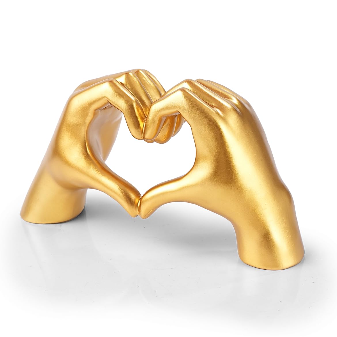 Gold Hand Gesture Statue Sculpture - Elegant Home Decor for Bedroom, Bookshelf & Coffee Table - Love Finger Aesthetic Accent Piece - Perfect for Wedding Centerpieces, Housewarming Gifts & Boho Room Decor (Gold)