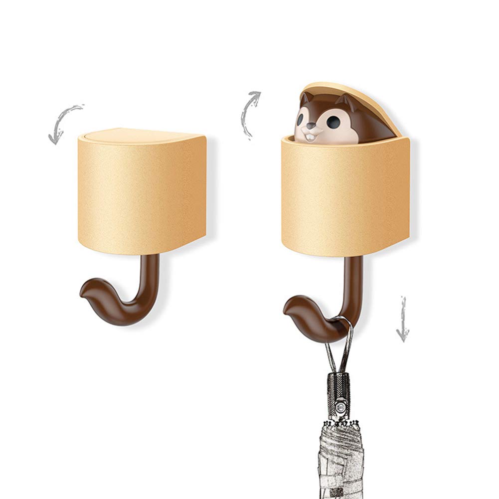 Creative Squirrel Wall Hook - Key Holder & Coat Hanger for Home, Kitchen, Bathroom - Space Saving Grey Decor (Perfect for Entryway, Bedroom & Small Space Organization)