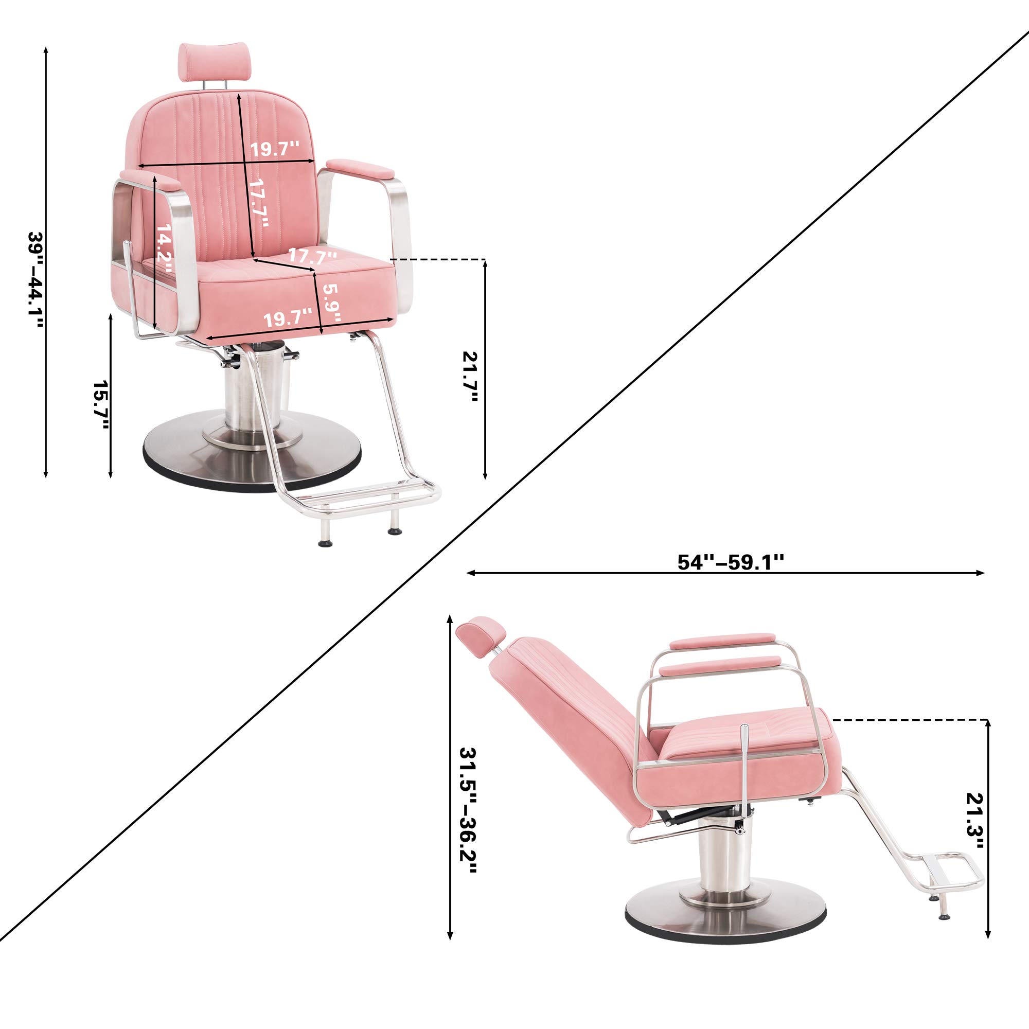 **Professional Hydraulic Barber Salon Chair for Hair Stylists - All-Purpose Beauty Spa Styling Chair with Adjustable Height (Pink) - Perfect for Hair Salons, Barbershops & Home Styling**