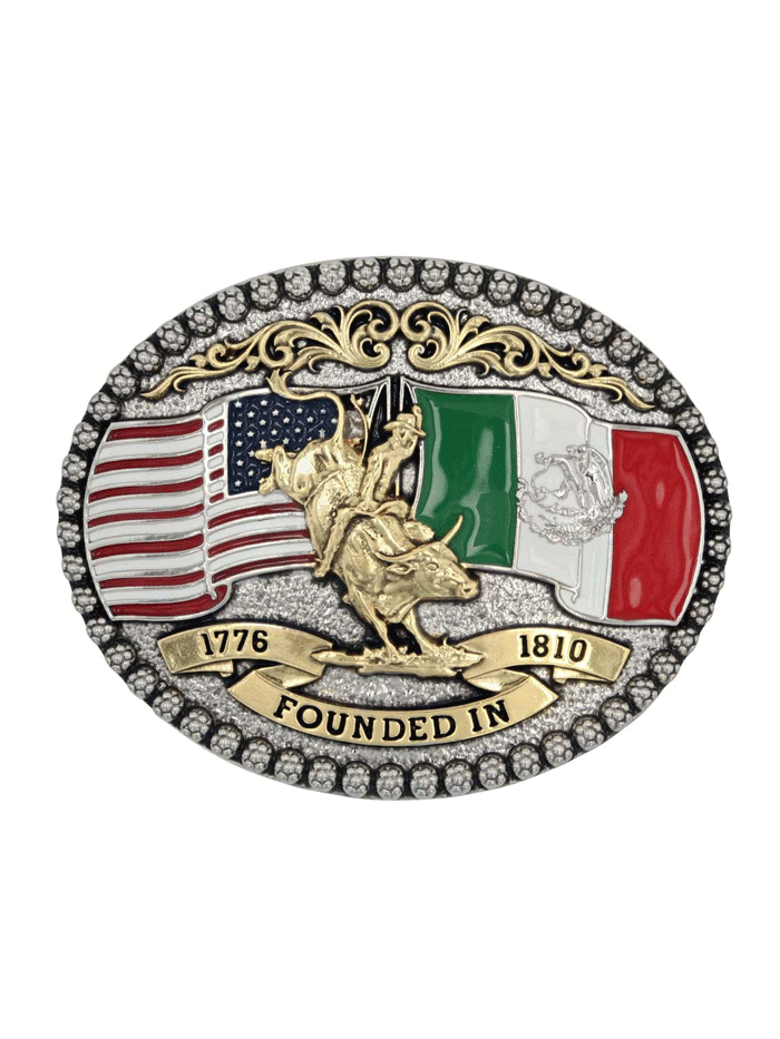 Montana Silversmiths A958 Independence Belt Buckle - Silver Western Style for Men & Women - Perfect for Cowboy Boots, Jeans & Western Fashion Outfits