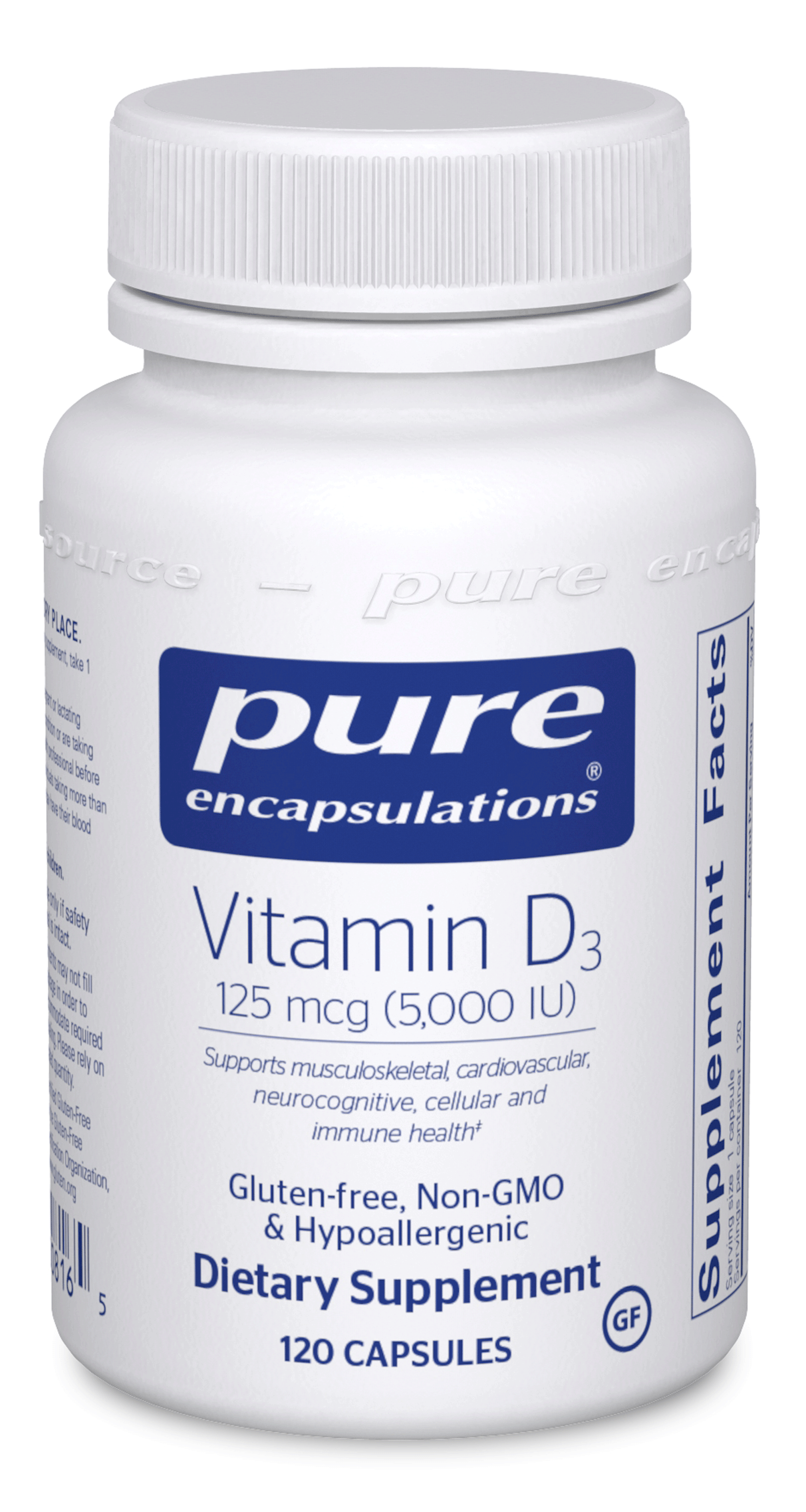 Vitamin D3 125 mcg (5,000 IU) Supplement for Immune Support & Bone Health - Daily Immune Booster for Adults & Kids