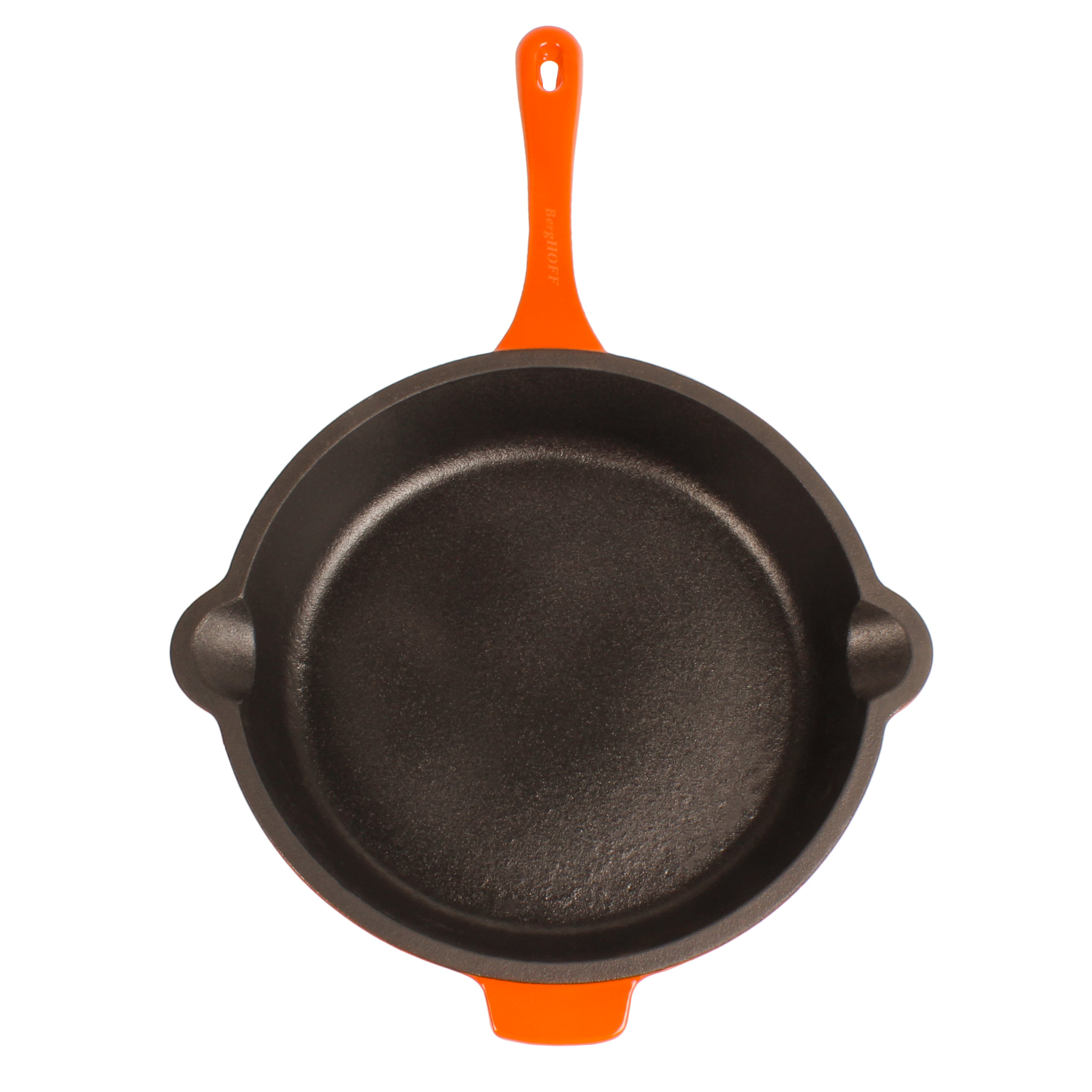 BergHOFF Neo 5-Piece Cast Iron Dutch Oven Set with 10-Inch Fry Pan, 5-Quart & 8-Quart Oval Pots, Orange Enamel Coating - Perfect for Braising, Stewing, Baking & Camping Cooking