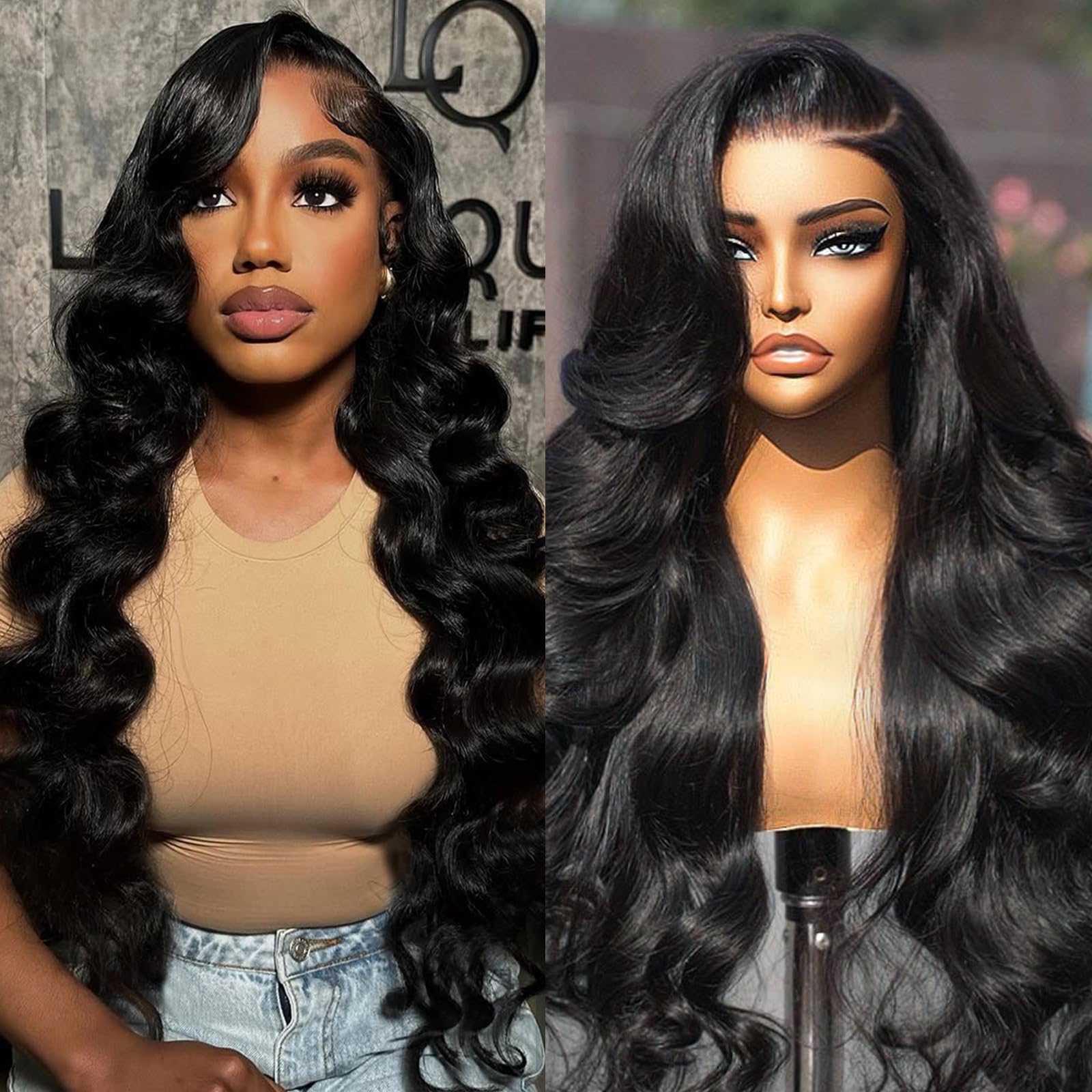 30 Inch Body Wave Lace Front Wigs Human Hair 200% Density HD Lace Frontal Wigs - Pre Plucked Natural Hairline, Small Knots, Tangle & Shedding Free - Soft & Thick Virgin Hair for Black Women - Perfect for Daily Wear, Cosplay, Parties & Special Occasions