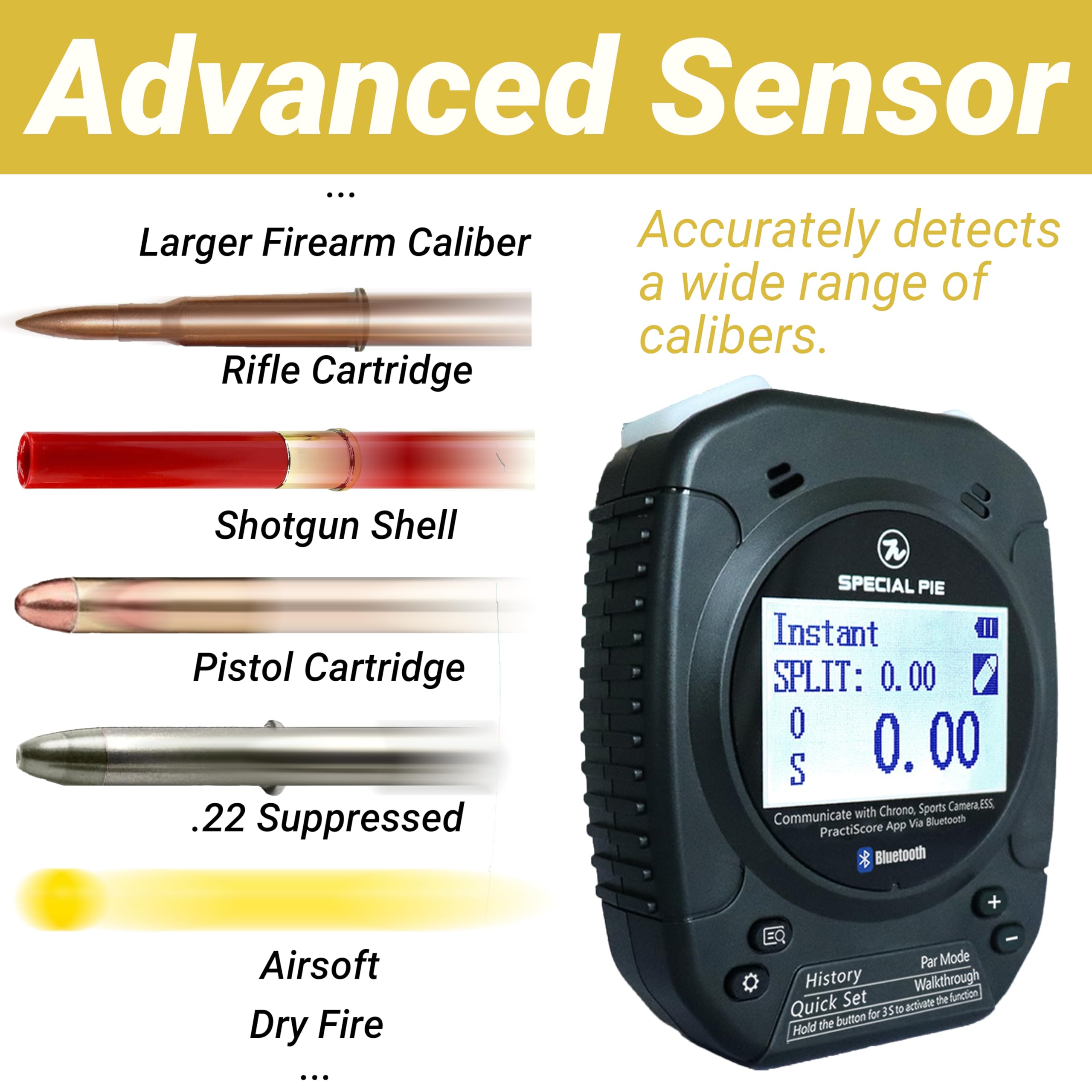 2025 Upgraded Shot Timer with Belt Clip - Professional Multifunction Dry Fire Timer for Pistol & Rifle Shooting - Perfect for USPSA, IPSC, APSC, IDPA, 3 Gun & Steel Challenge Competitions - Essential Training Gear for Target Practice & Range Drills