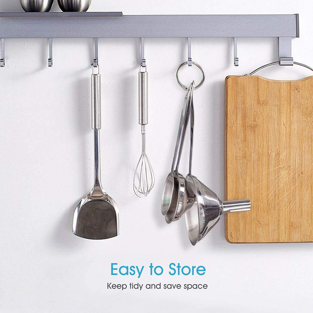 Premium 3-in-1 Stainless Steel Kitchen Funnel Set - Food Grade Metal Funnels for Bottles, Essential Oils, Spices & Liquids | Small, Mini & Medium Sizes for Cooking, Baking, DIY & Home Brewing