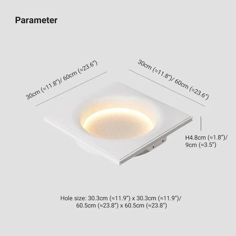 Modern White Moon Gypsum Flush Mount Wall Lights - Sleek Minimalist Ceiling Lighting for Bedroom, Living Room & Hallway