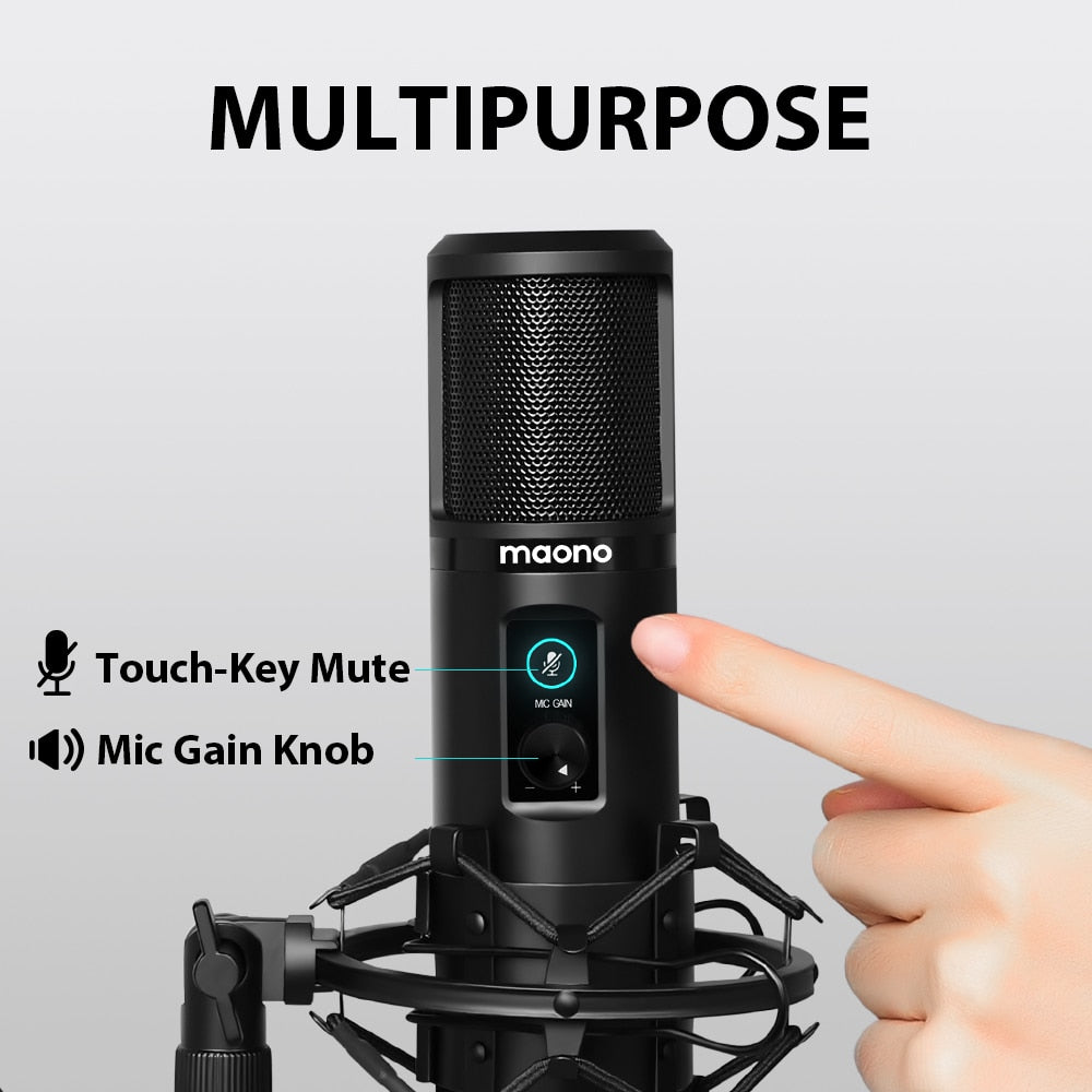 Maono AU-PM421 USB/XLR Professional Podcast Microphone for Streaming, Recording & Voiceovers - Perfect for YouTube, Twitch & Home Studios