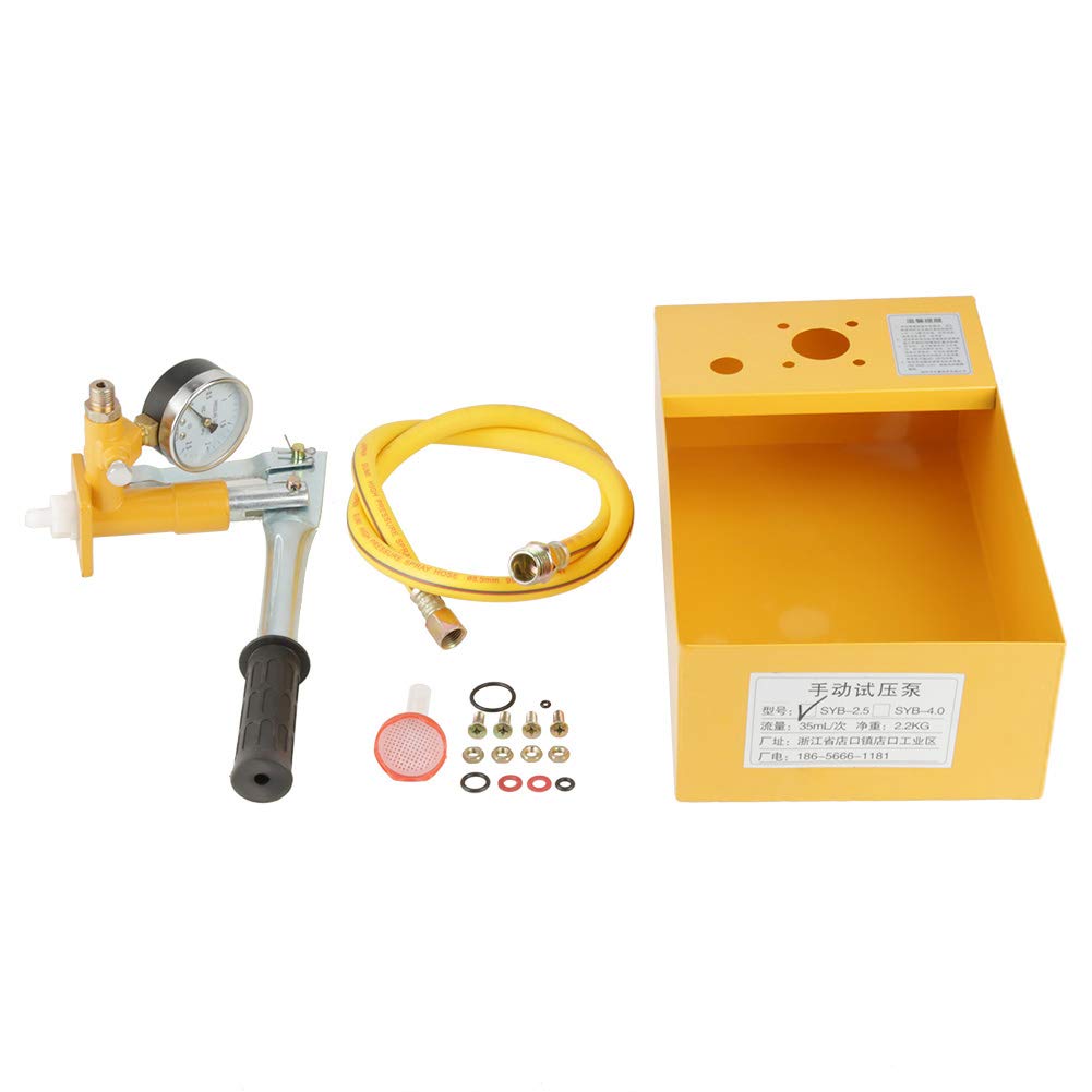 **13ml/25KG Manual Pressure Test Pump - Durable Yellow Test Pump for Clear & Accurate Readings - Ideal for Hydraulic Systems, Plumbing, and Industrial Applications**