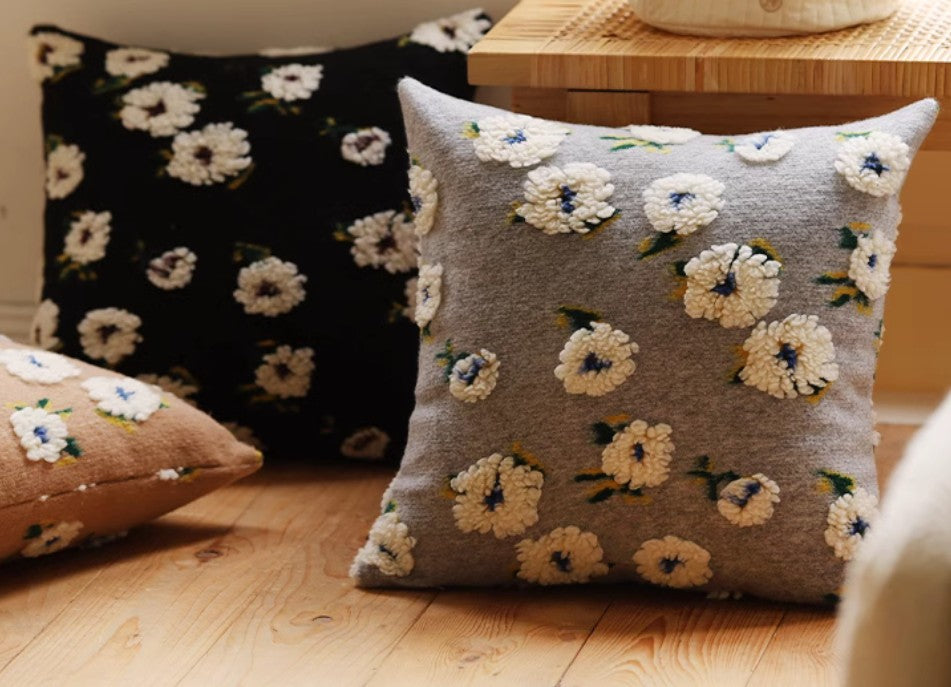 Modern Square Throw Pillows for Couch & Sofa - Floral Decorative Pillow Covers for Living Room & Bedroom - Soft Accent Pillows for Home Decor, Comfort & Style