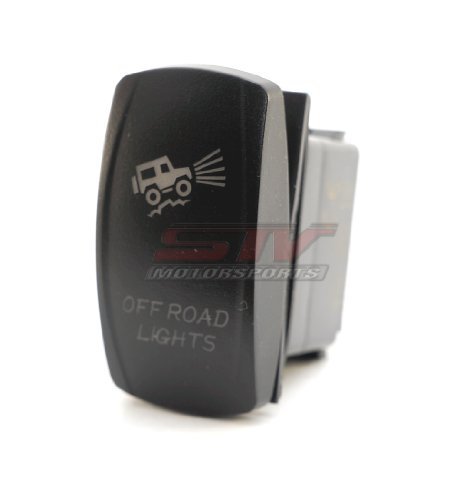 STV Motorsports® Laser Blue Rocker Switch - 20A 12V On/Off LED Light for Off-Road Vehicles, Boats & ATVs - Waterproof & Durable Switch for Automotive, Marine & RV Lighting Systems