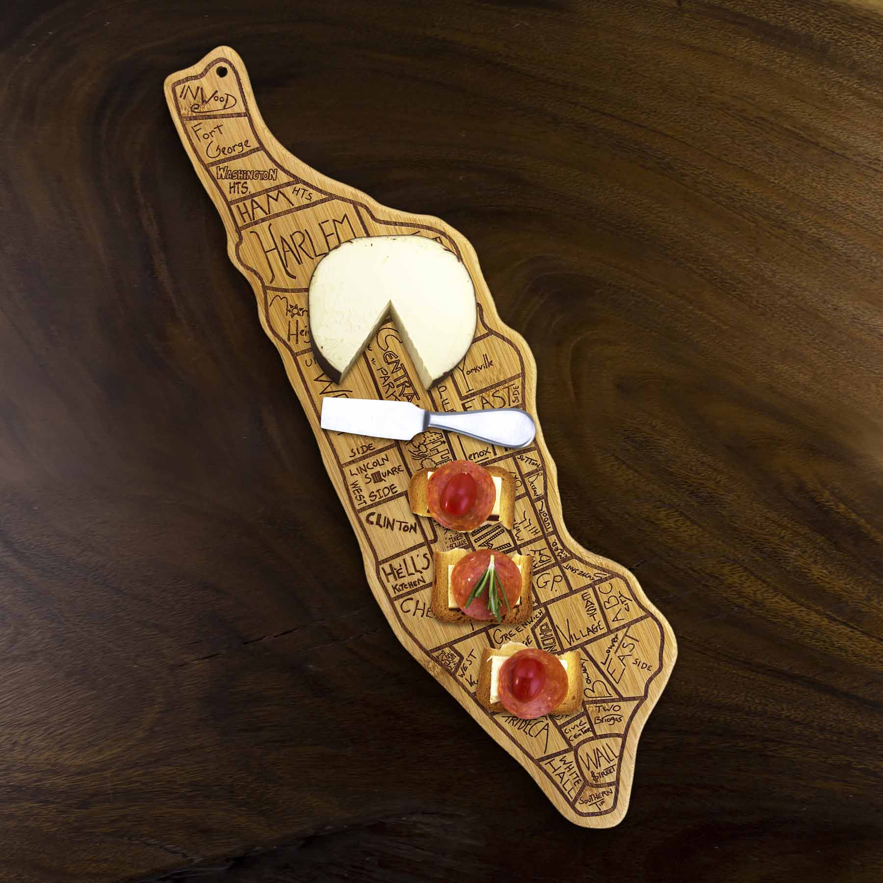 Premium City Life Manhattan Wooden Cutting Board - 7.25