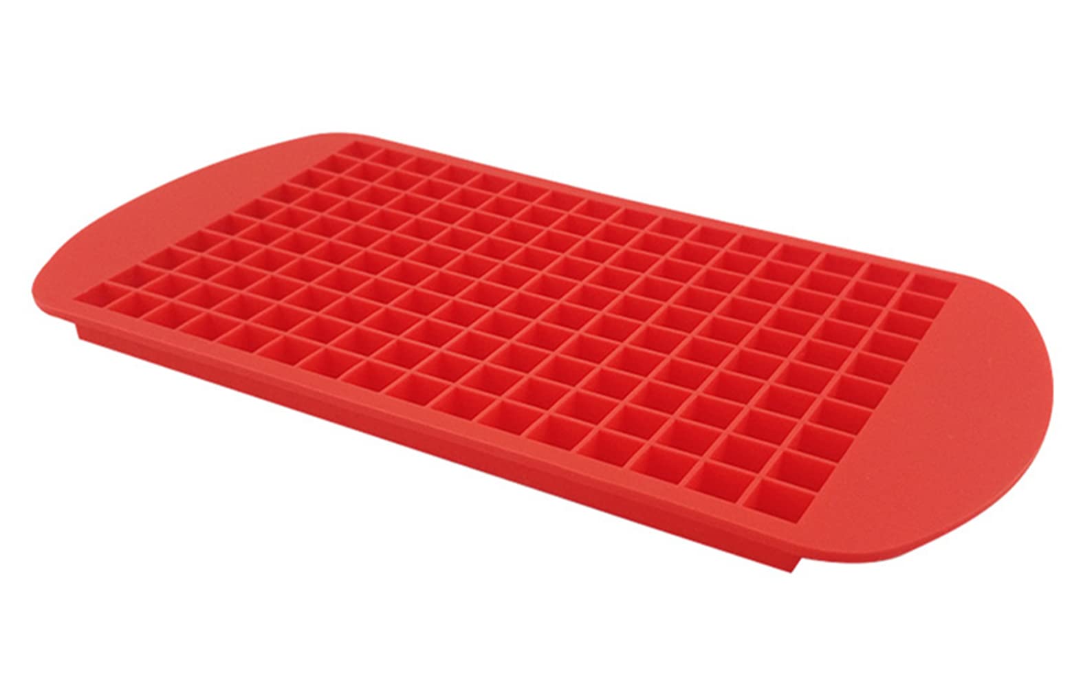 BPA-Free Silicone Ice Cube Trays - 160 Mini Square Ice Molds, Flexible & Safe, No Lids (Red) - Perfect for Cocktails, Beverages, Party Drinks & Home Freezing