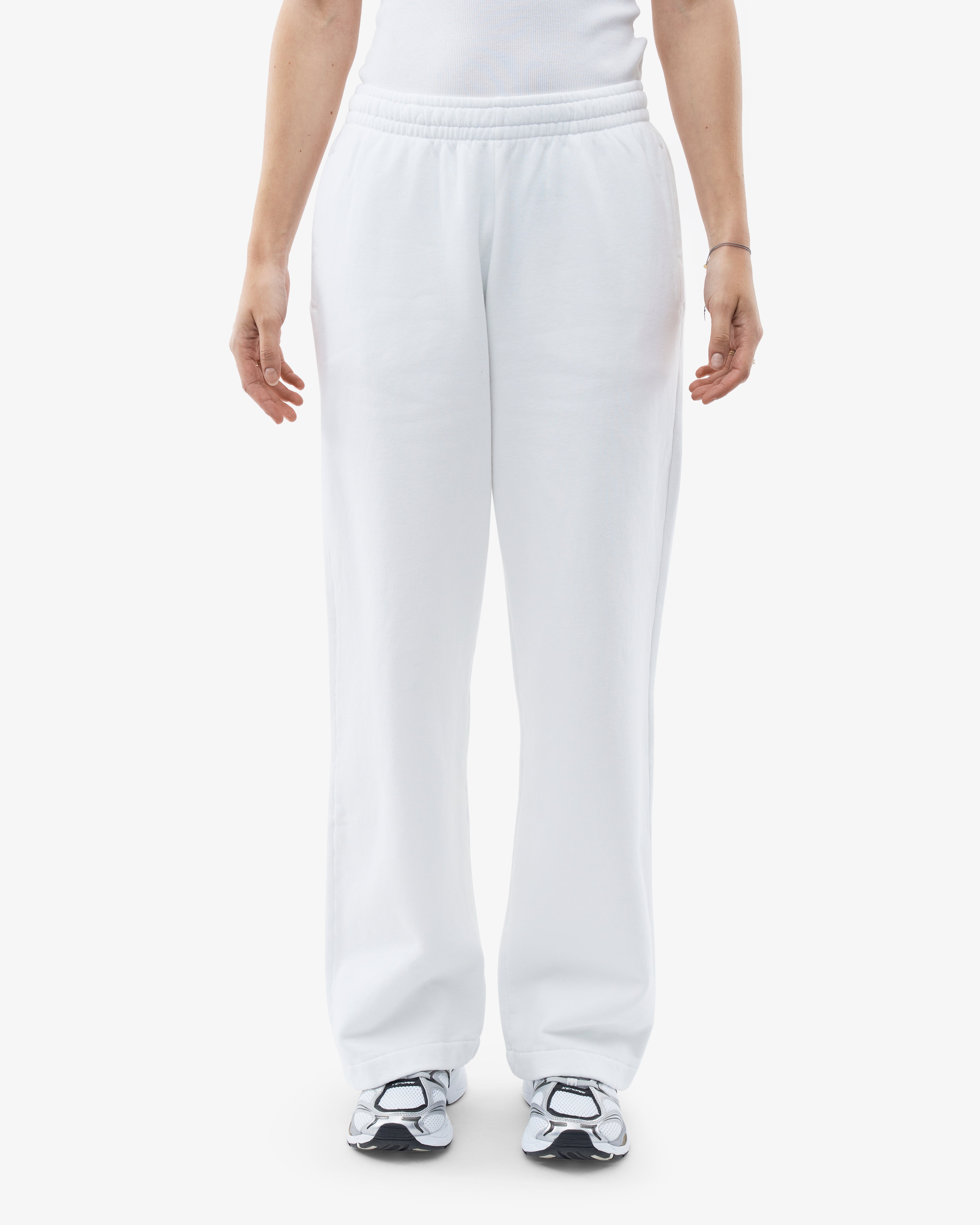 Organic Straight Leg Sweatpants for Women - Soft Comfortable Joggers in Optical White - Perfect for Yoga, Lounge & Casual Wear