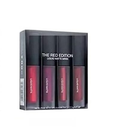 Alku Liquid Mini Lipstick Set of 4 - Bold Matte Lipstick Kit, Transferproof & Waterproof Longwear Lipstick for Women | Perfect for Parties, Date Nights & Everyday Wear