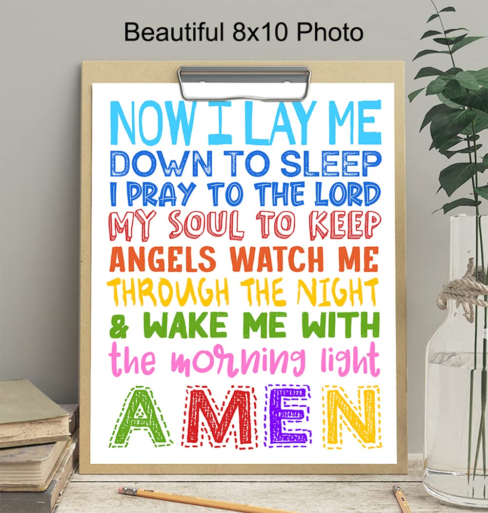 Religious Wall Art & Decor - Inspirational Christian Gifts for Kids' Bedroom, Nursery, Toddler Room - Spiritual Prayer Wall Decor with Bible Verses - Perfect for Girls & Boys Faith-Based Room Decor - Ideal for Sunday School, Baptism Gifts & Nursery Wall Art