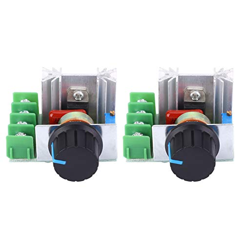 2Pcs AC Motor Speed Controller - 2000W PWM Adjustable Dimmer for Industrial Equipment