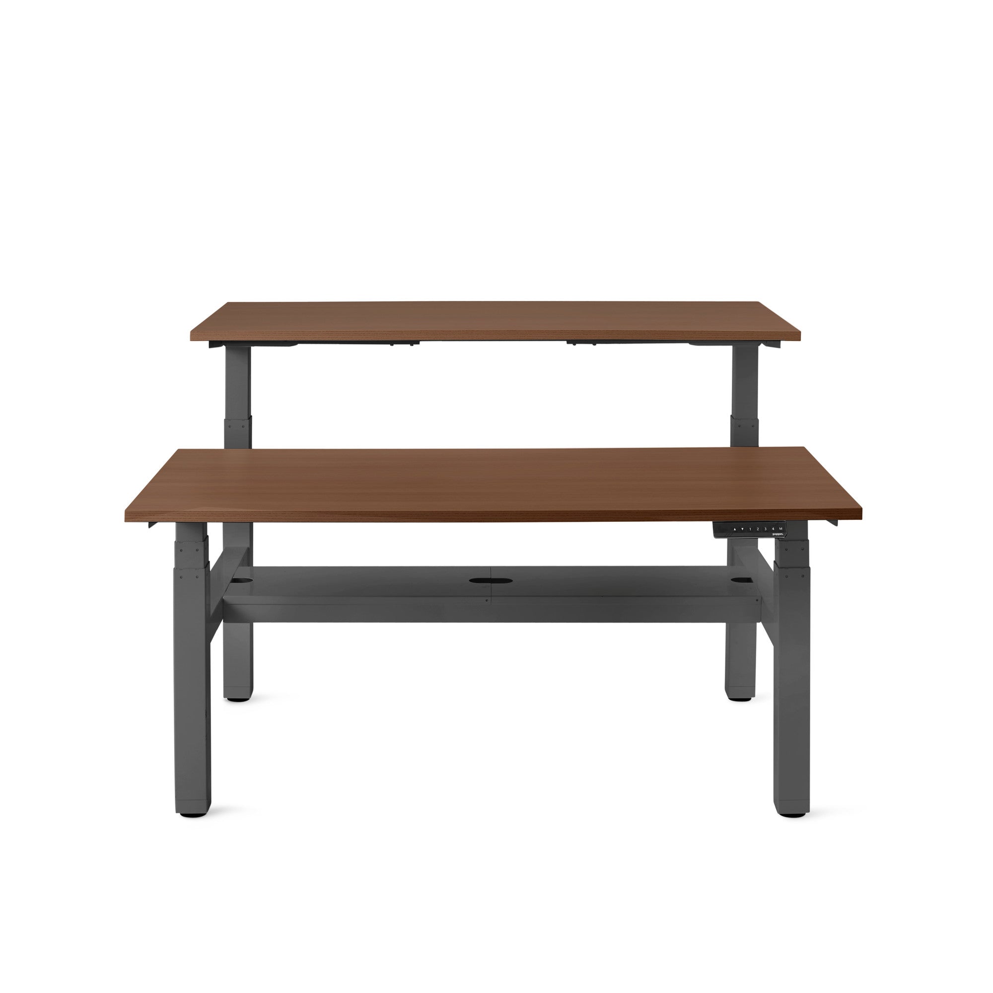 Adjustable Height Double Desk for 2 People - Series L Home Office Desk with Dual Workspace - Perfect for Shared Workspaces, Home Offices & Small Business Setups