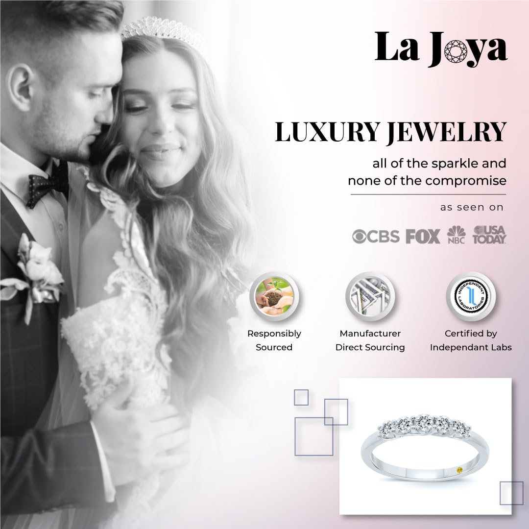 Lab Grown Diamond Rings for Women - 10K Solid Yellow & White Gold Five Stone Anniversary Band (1/4-1 CTW) | Certified Wedding Ring Set for Brides, Engagement Gift & Special Occasions