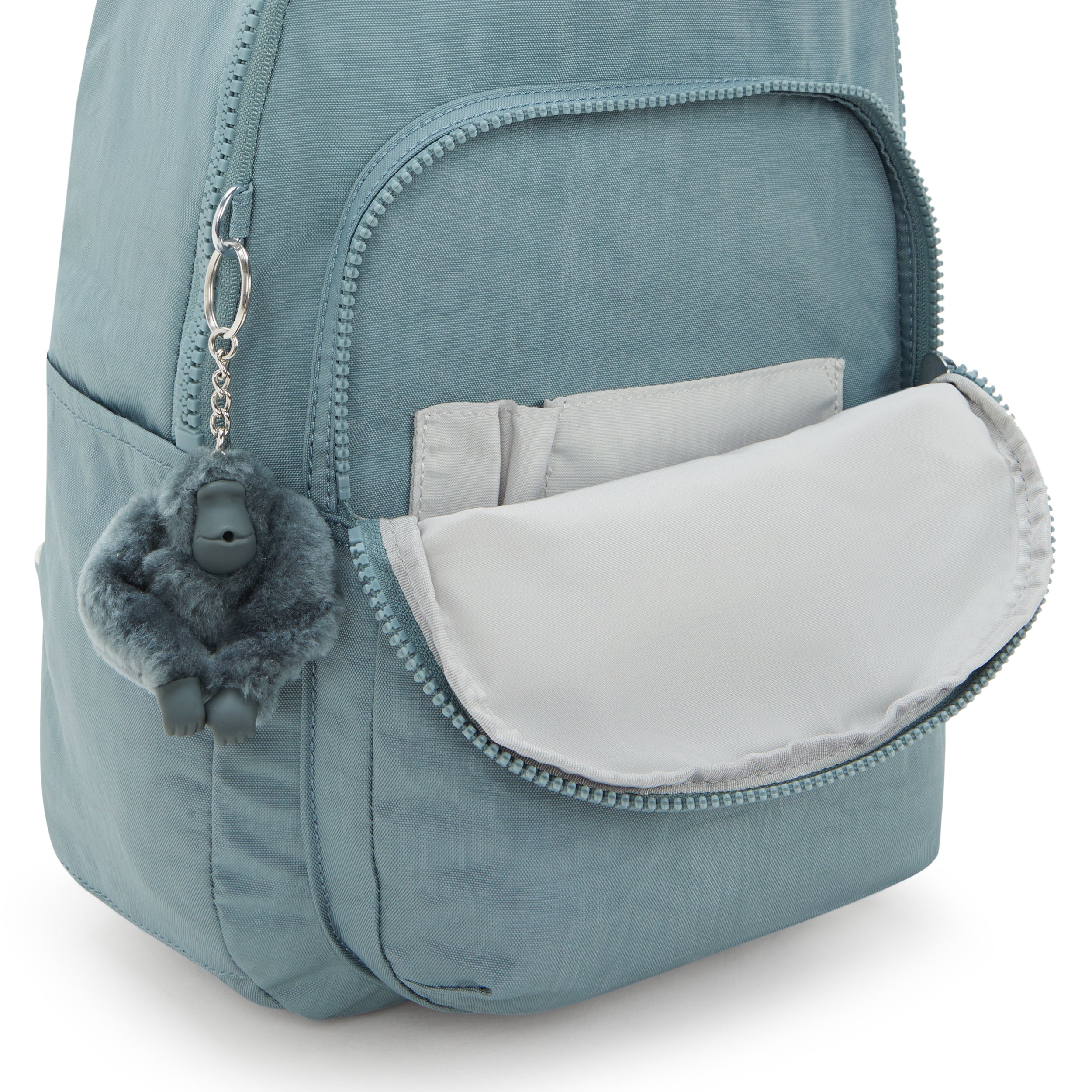 Kipling Seoul Small Tablet Backpack - Lightweight Laptop Bag for Women & Men, Water-Resistant Travel Backpack with Multiple Pockets (Relaxed Grey) - Perfect for Work, School & Daily Commute