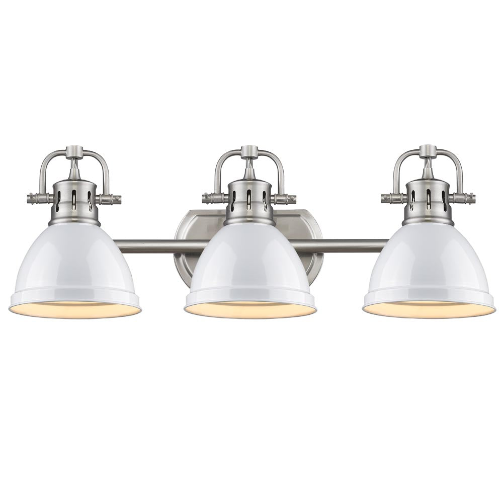 Elm 3-Light Bathroom Vanity Light Fixture in Pewter Finish - Perfect for Modern Bathrooms, Powder Rooms & Spa-Like Retreats