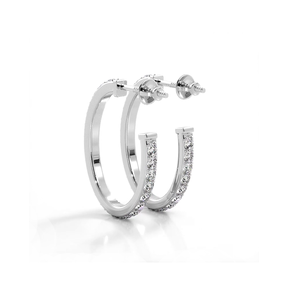 1.0 Carat Total Weight (CTW) Round Diamond Hoop Earrings - Open Back Design for Secure Fit | Perfect for Weddings, Parties & Everyday Elegance