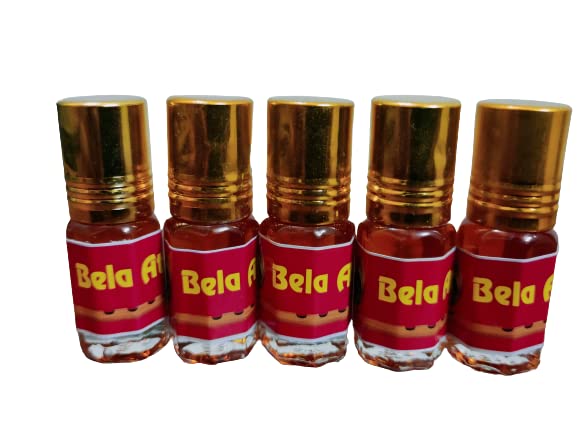 Kah Attar Bela Attar Long Lasting Perfume Oil Set - 5 Bottles x 3ml (3ml Each) for Men & Women | Premium Arabian Fragrance | Gift Idea for Birthday, Anniversary & Special Occasions | Perfect for Daily Wear, Evening Events & Romantic Dates