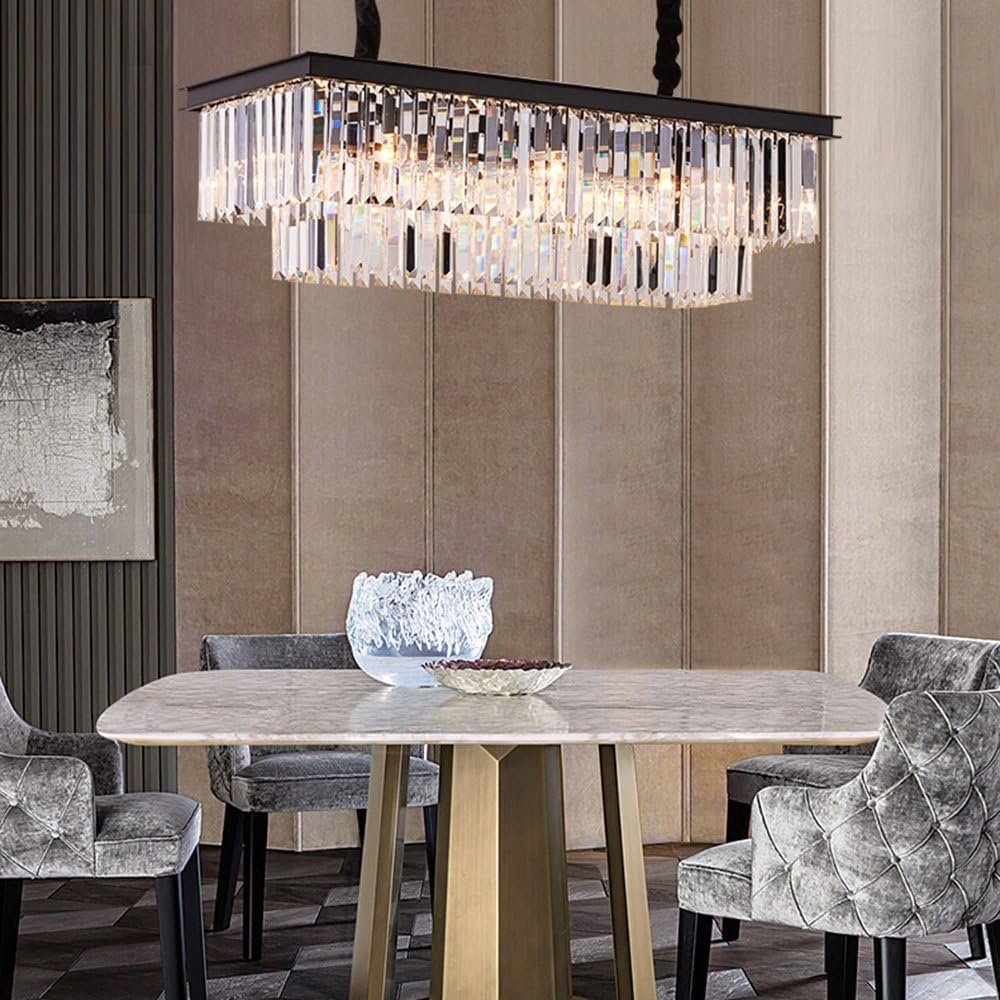 Modern Rectangle Crystal Chandelier - 39.4
